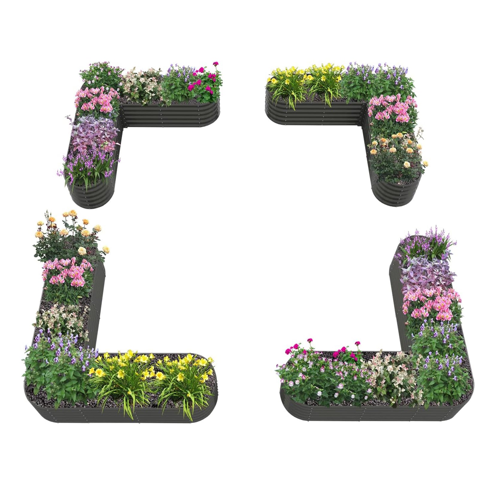 Modular Corner Garden Bed Set – 4 Pieces for Creative Layout