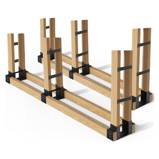 Set of 2: 6-Bracket Kit,Firewood Log Rack Bracket Kit, Adjustable to Any Length