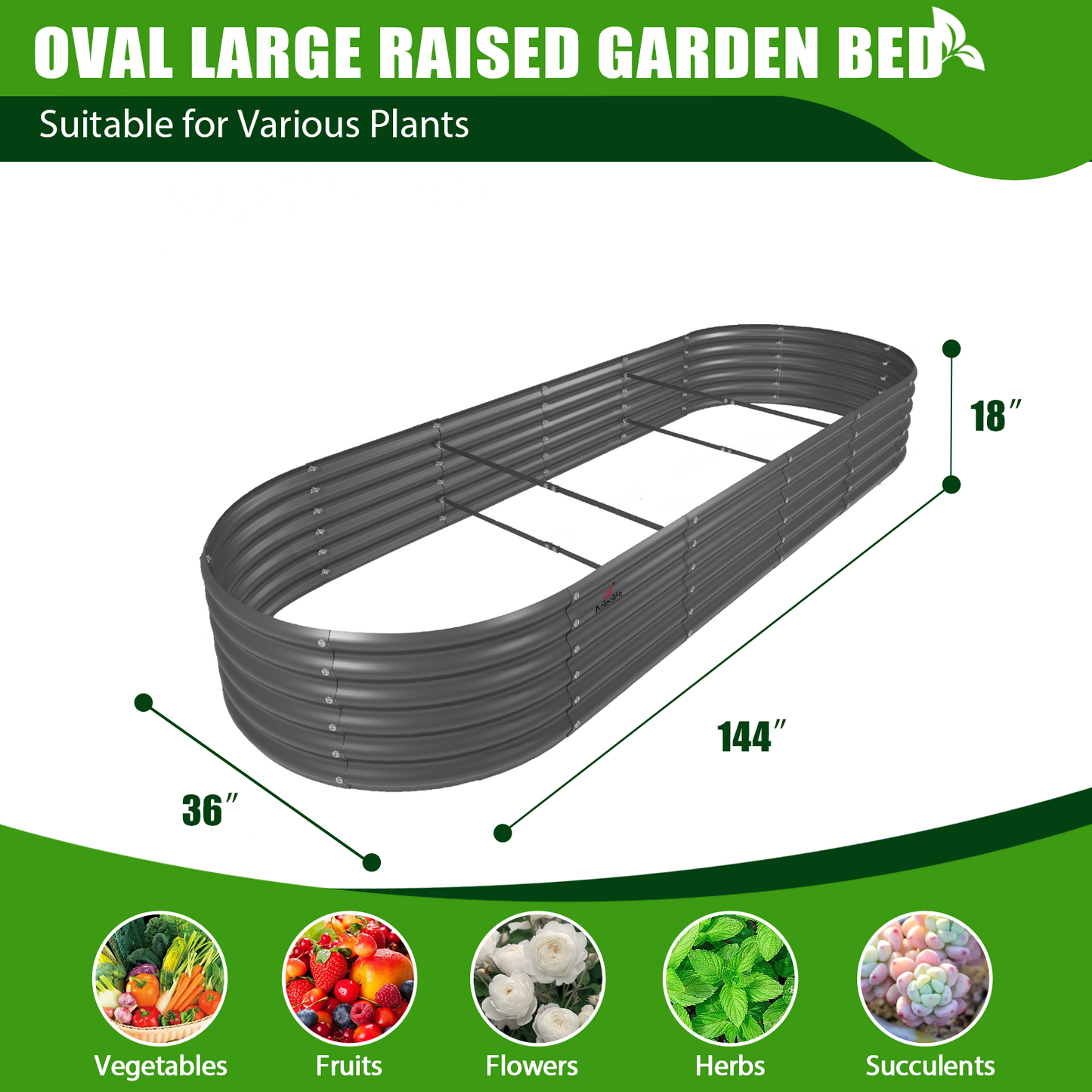 18" Tall Modular Raised Garden Bed Set, 33-Piece Grey Layout for Customizable Gardening
