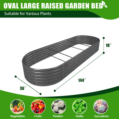 18" Tall Modular Raised Garden Bed Set, 33-Piece Grey Layout for Customizable Gardening