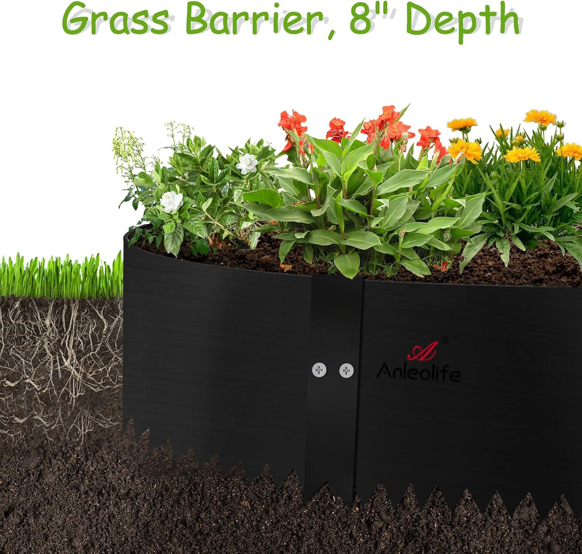 Galvanized Steel Garden Edging, 6''/ 8'' x40'', 6-Pack (20FT Total)