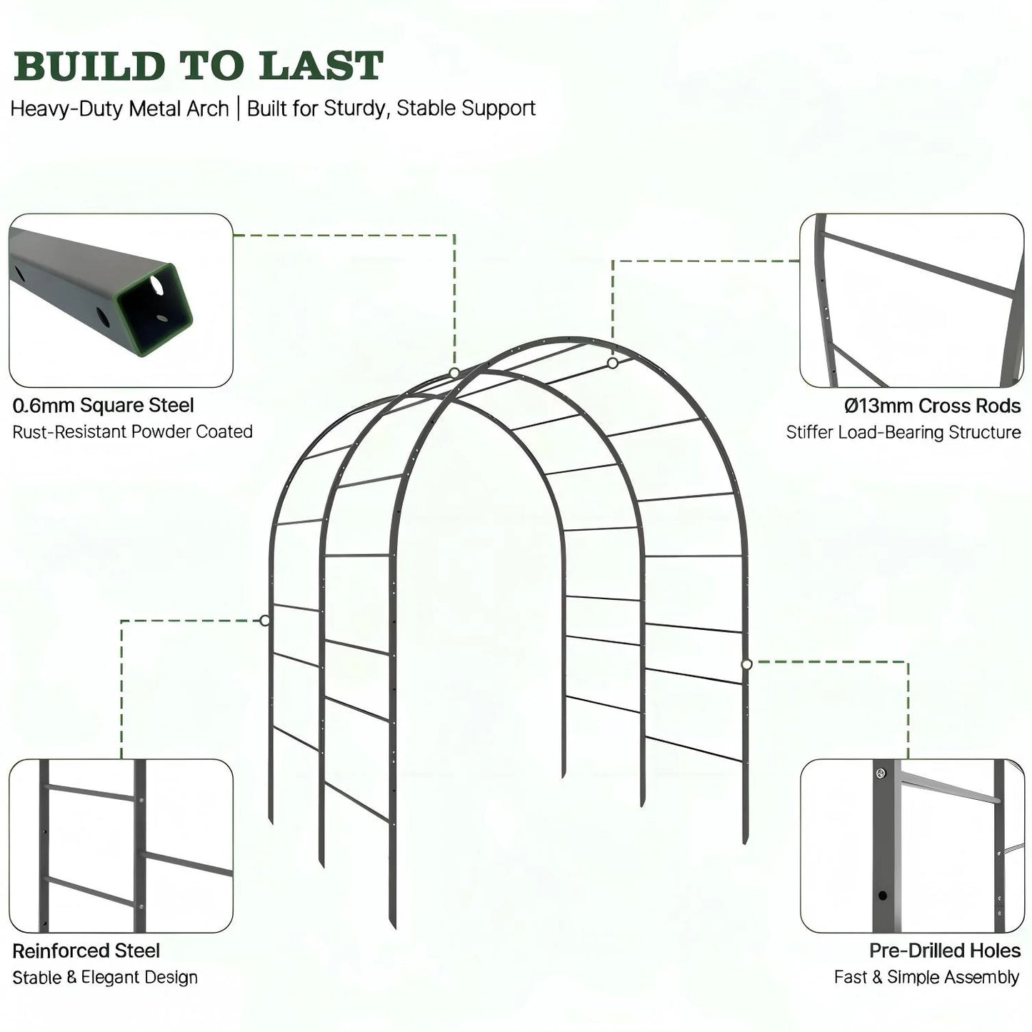 24" Extra Tall Raised Garden Bed Kit, 4 Beds with Arch Trellis and Drip Kit for Vegetables & Climbing Plants