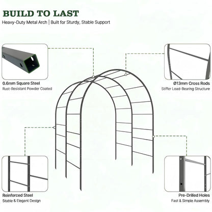 24" Extra Tall Raised Garden Bed Kit, 4 Beds with Arch Trellis and Drip Kit for Vegetables & Climbing Plants