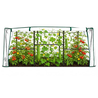 6.0×3.1×2.8 FT Garden Tunnel Trellis with Waterproof PE Net Cover