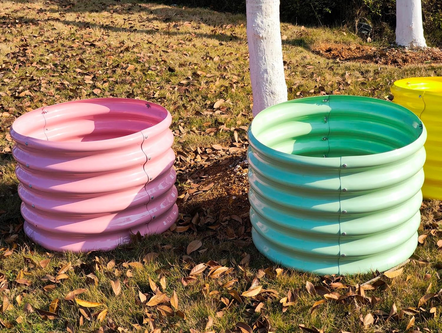 Garden Play – 24''x18'' Round Raised Garden Beds for Kids (4 packs)