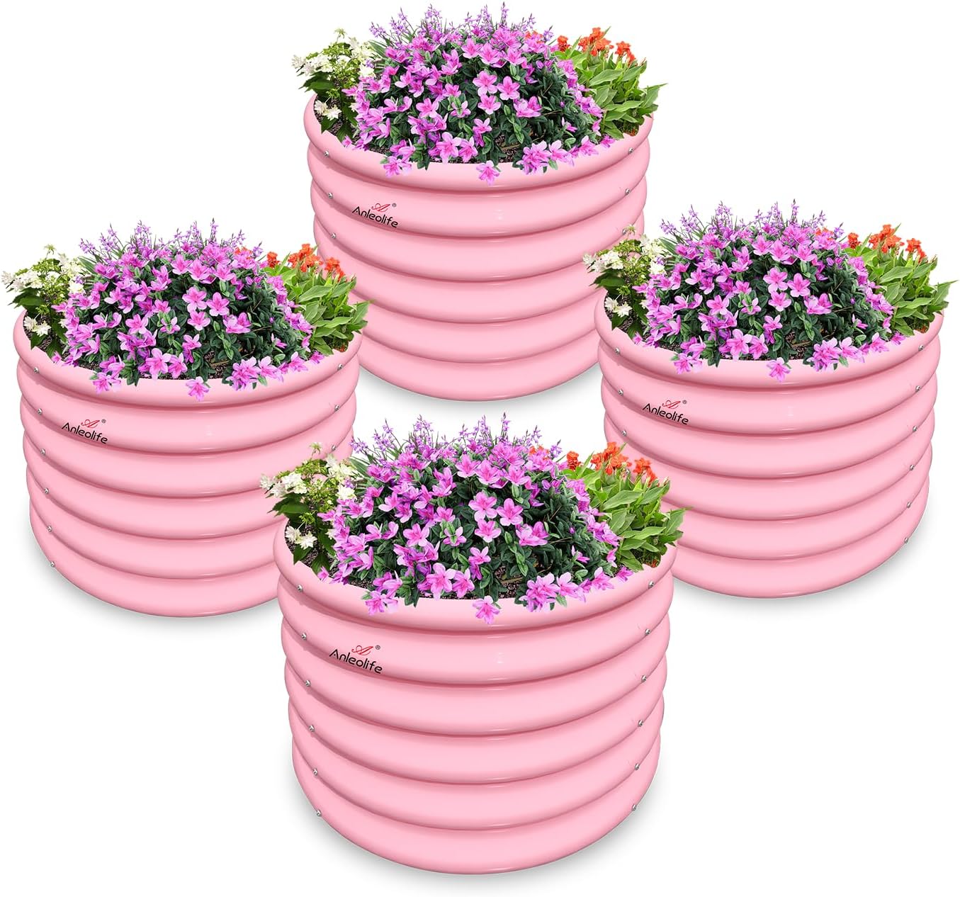 Garden Play – 24''x18'' Round Raised Garden Beds for Kids (4 packs)