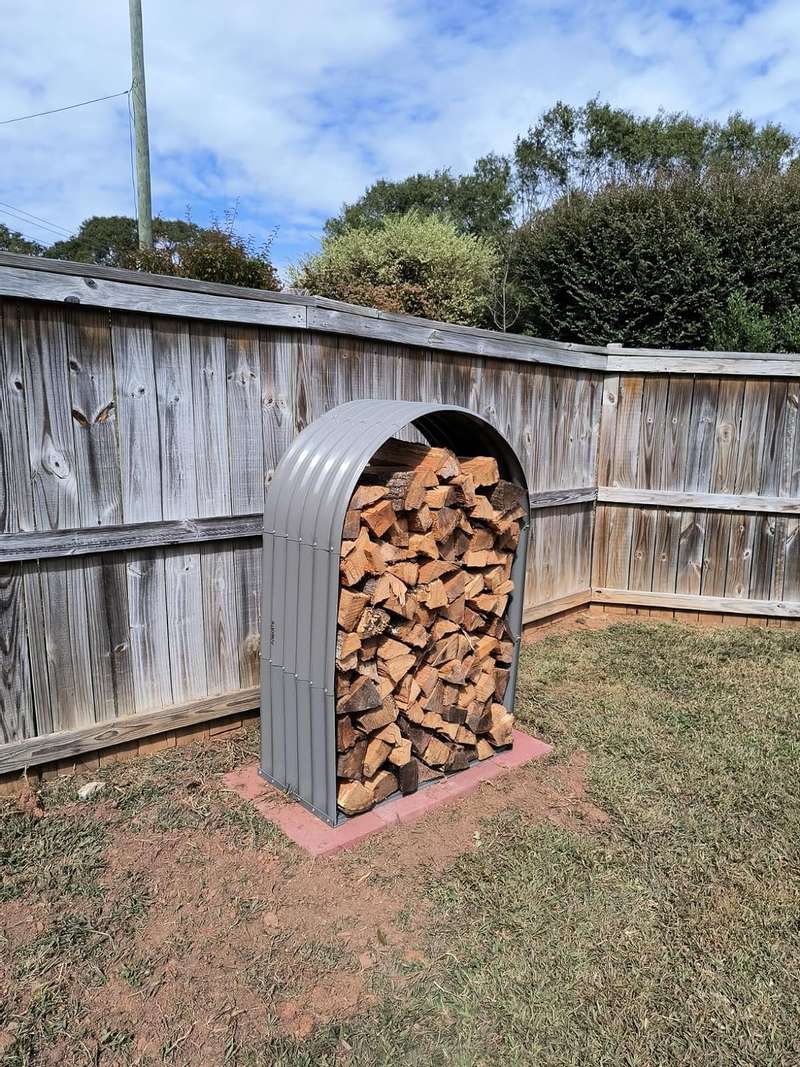 Set of 2, 20 Cubic Ft Each Firewood Storage Shed, Arch-Top Galvanized Steel Log Rack, 36"W x 18"D x 54"H