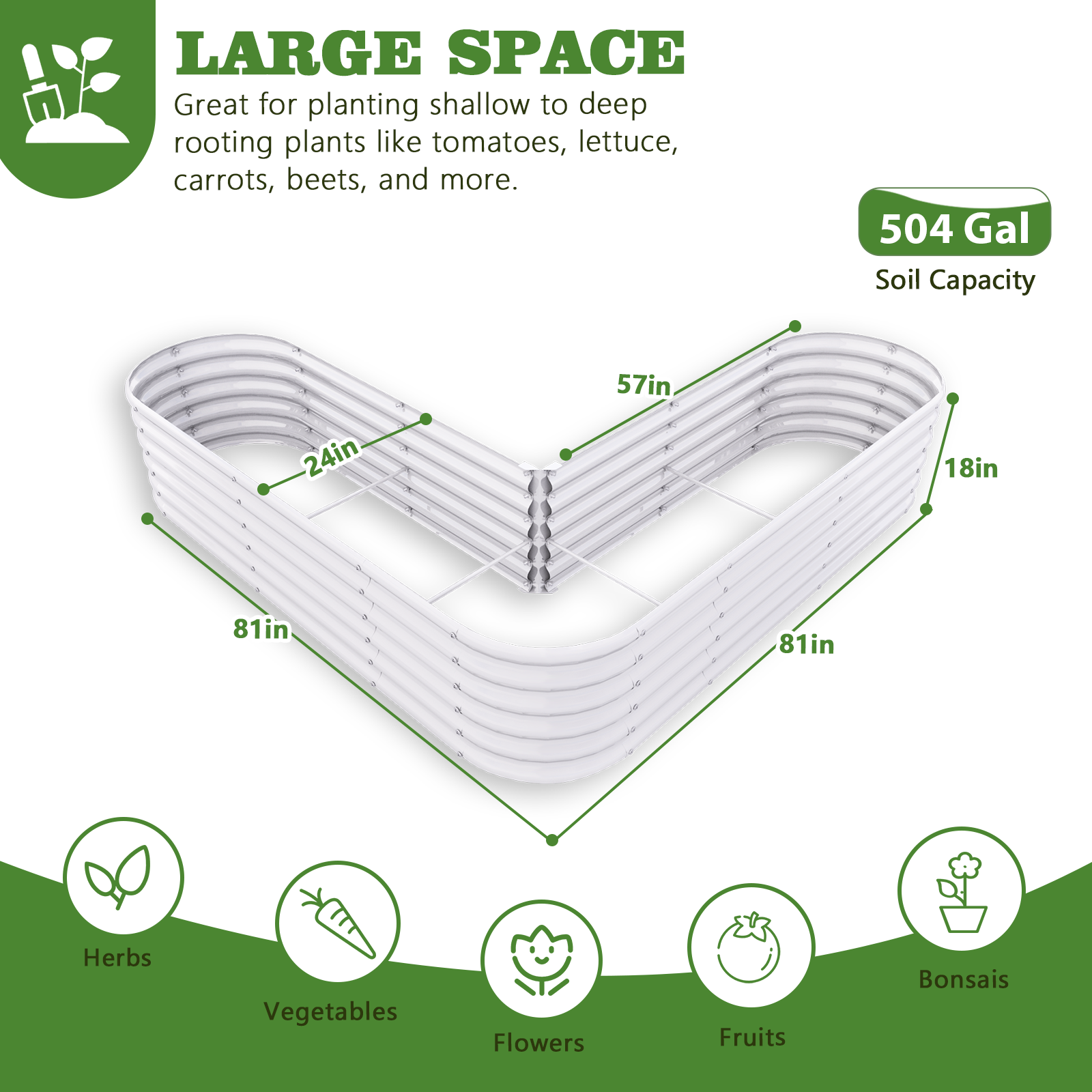 18" Tall Set of 14 Raised Garden Beds, Multi-Zone Garden Layout