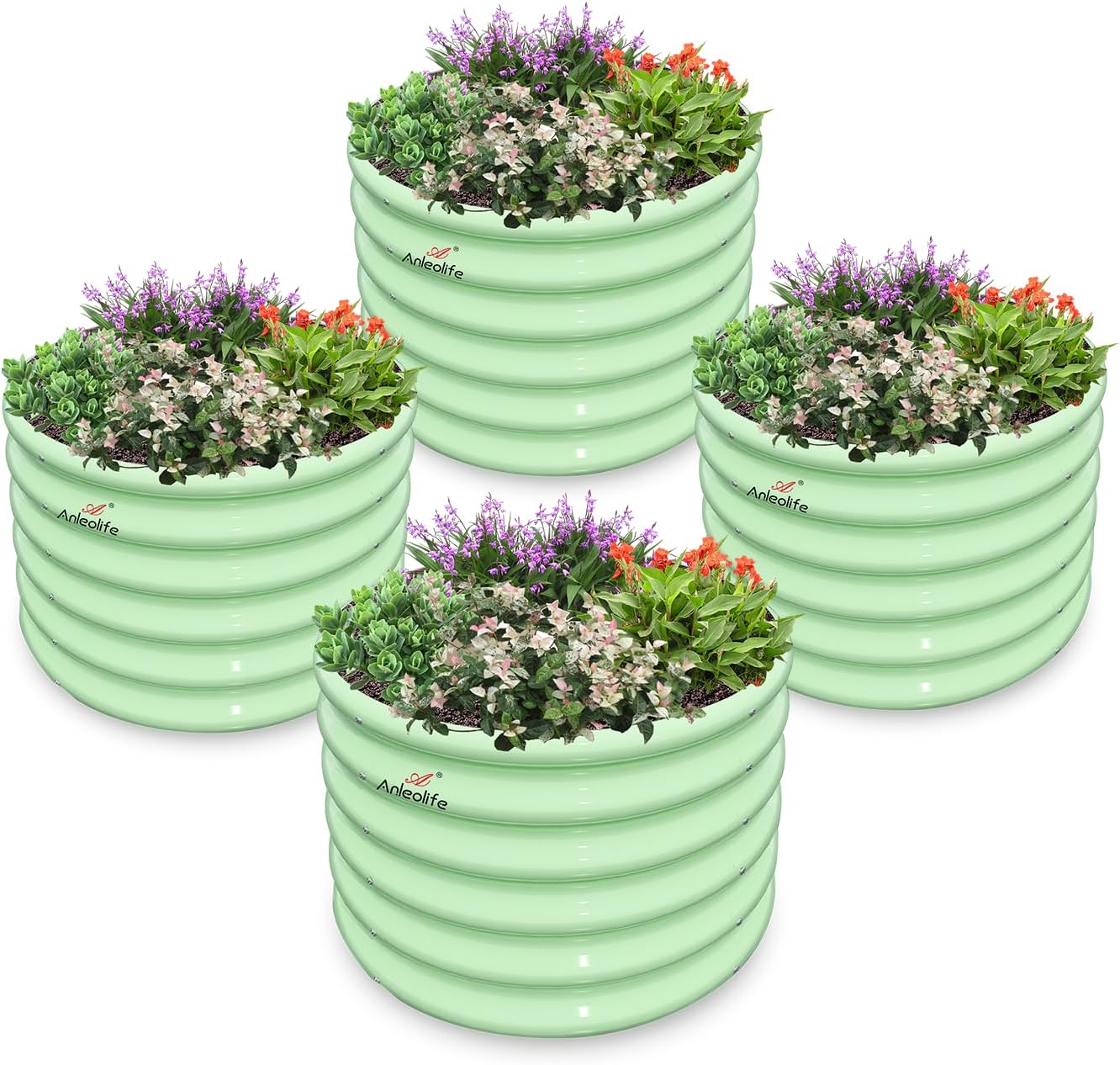 Garden Play – 24''x18'' Round Raised Garden Beds for Kids (4 packs)
