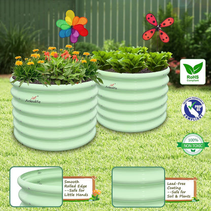 Garden Play – 24''x18'' Round Raised Garden Beds for Kids (4 packs)