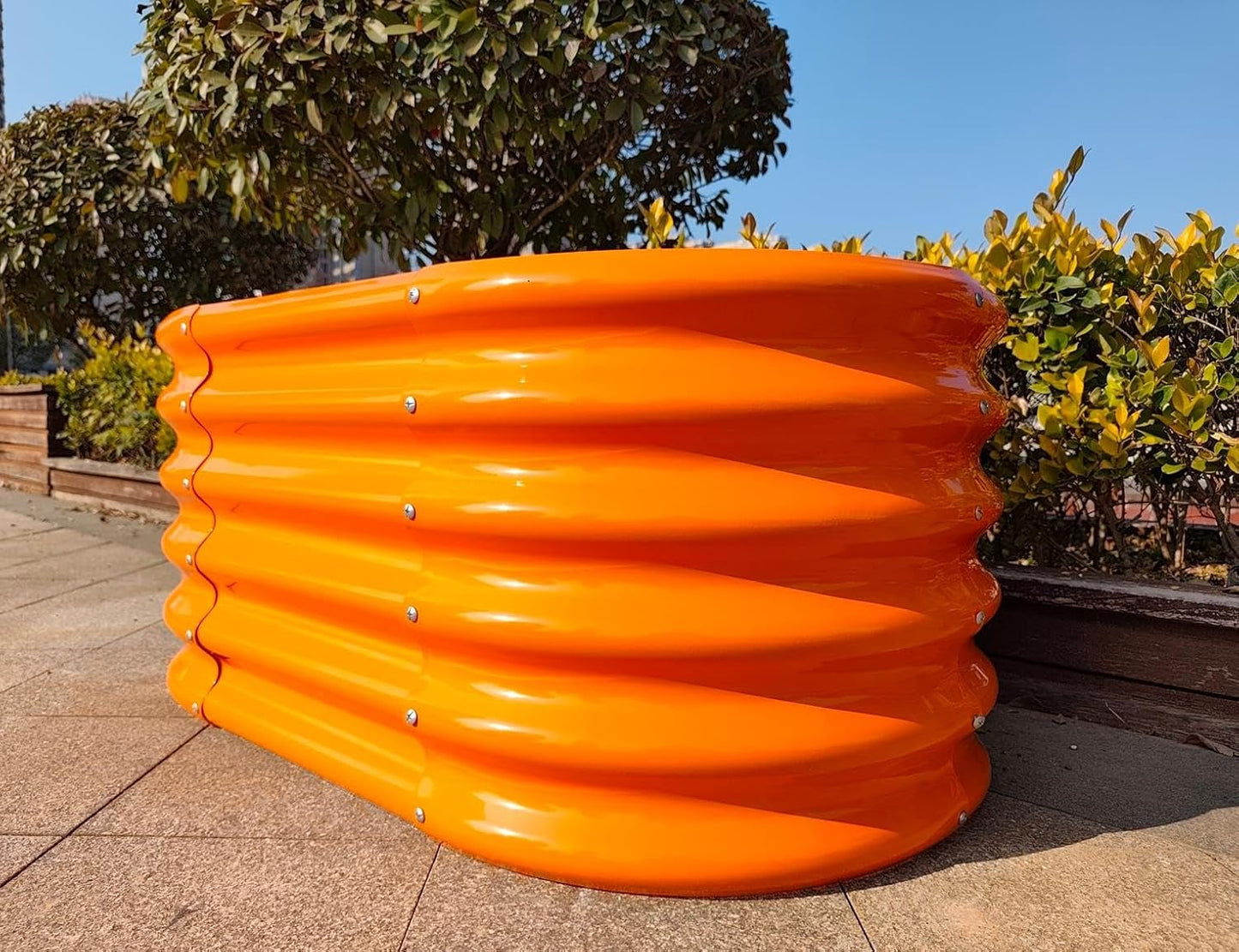 Garden Play – 40''x24''x18'' Oval Raised Garden Beds for Kids (3 packs, Orange)