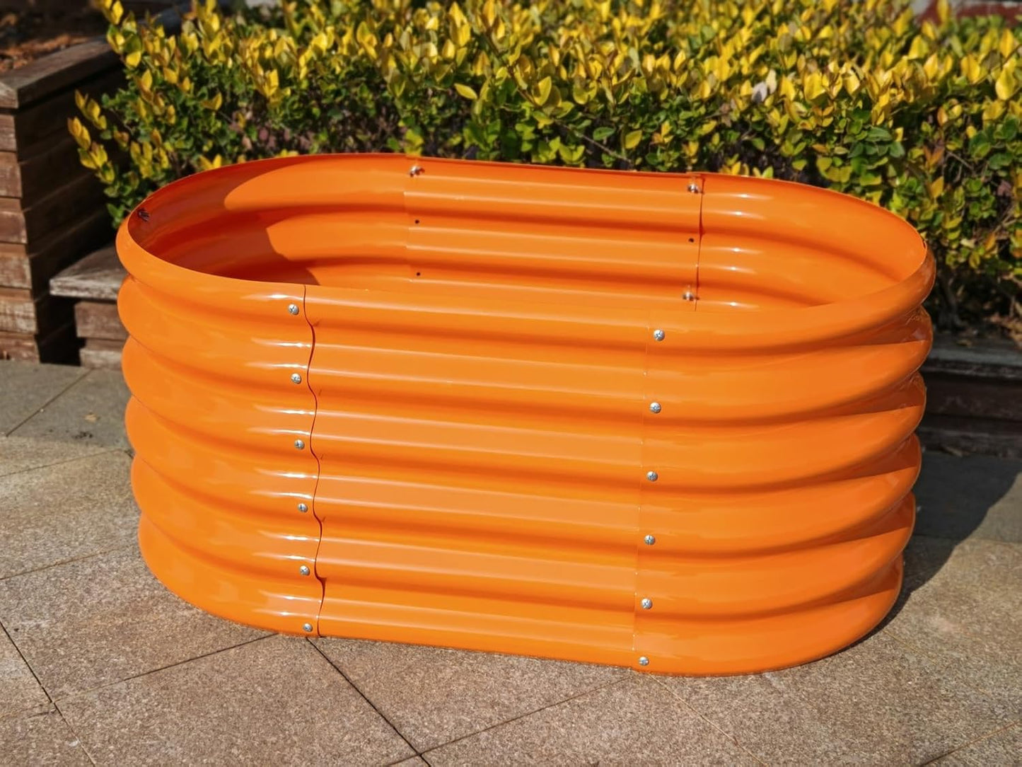 Garden Play – 40''x24''x18'' Oval Raised Garden Beds for Kids (3 packs, Orange)