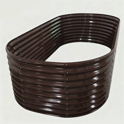 30'' Tall_8x4x2.5ft  Oval Modular Sturdy Metal Raised Garden Bed Set (Bronze)
