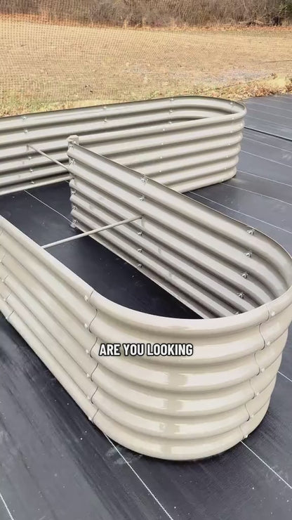 81''x81''x18'' Heart-shaped Galvanized Steel Raised Garden Bed - Grey