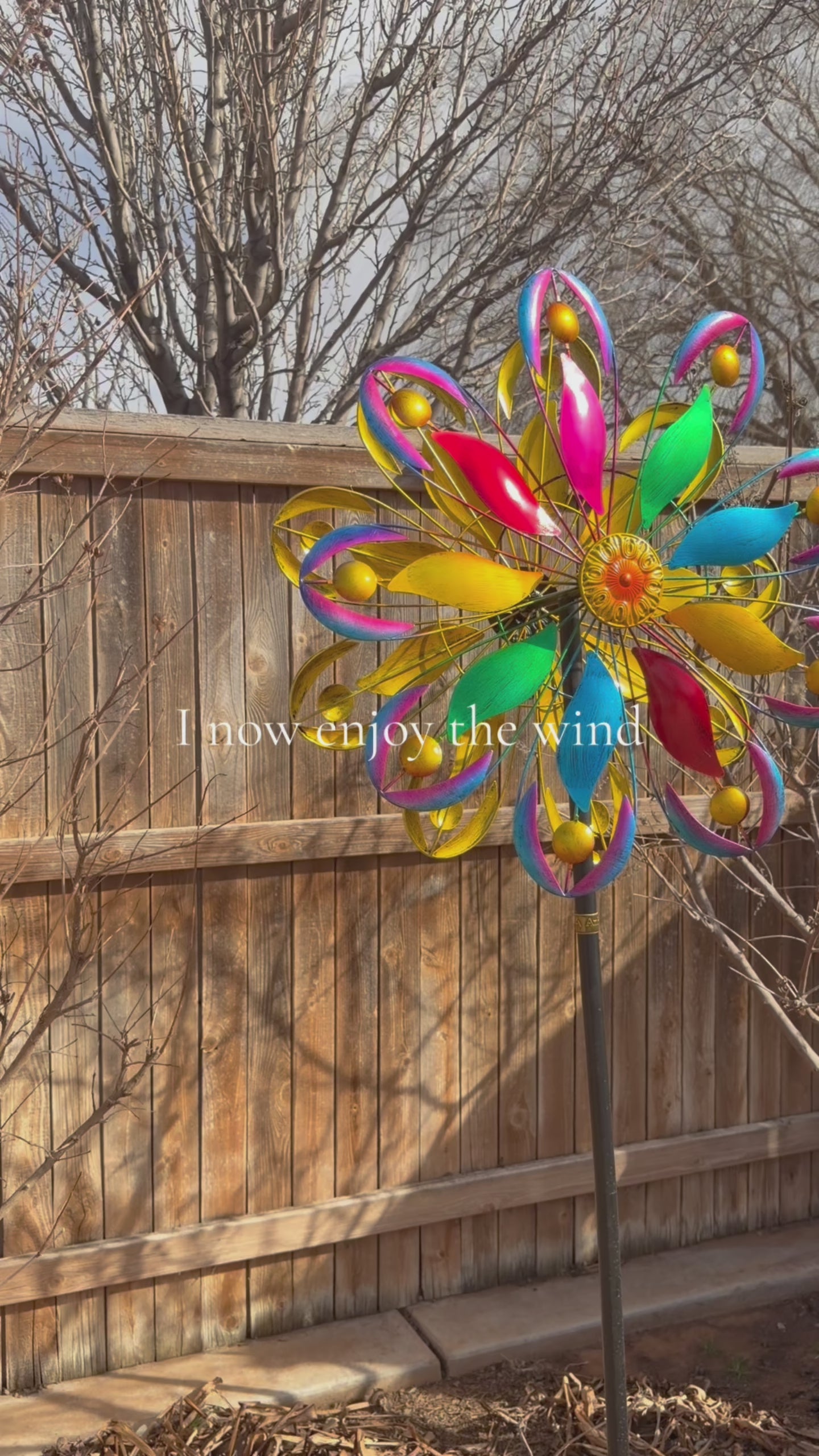 Adjustable 84" Metal Wind Spinner – Large Outdoor Kinetic Garden Sculpture (WS04)