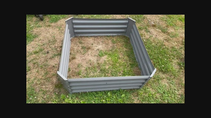 40%OFF! 8x4x1.5ft Rectangular Modular Metal Raised Garden Bed (Grey)