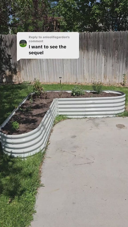 81''x81''x18'' Heart-shaped Galvanized Steel Raised Garden Bed - White