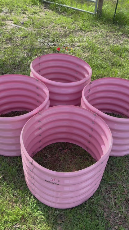 Garden Play – 24''x18'' Round Mini Raised Garden Beds (4 packs)