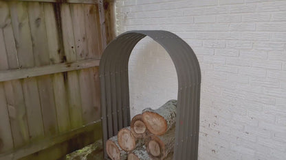 Set of 4: 18"D x 36"W x 54"H, 20 cu ft Galvanized Steel Firewood Storage Shed, Metal Log Rack