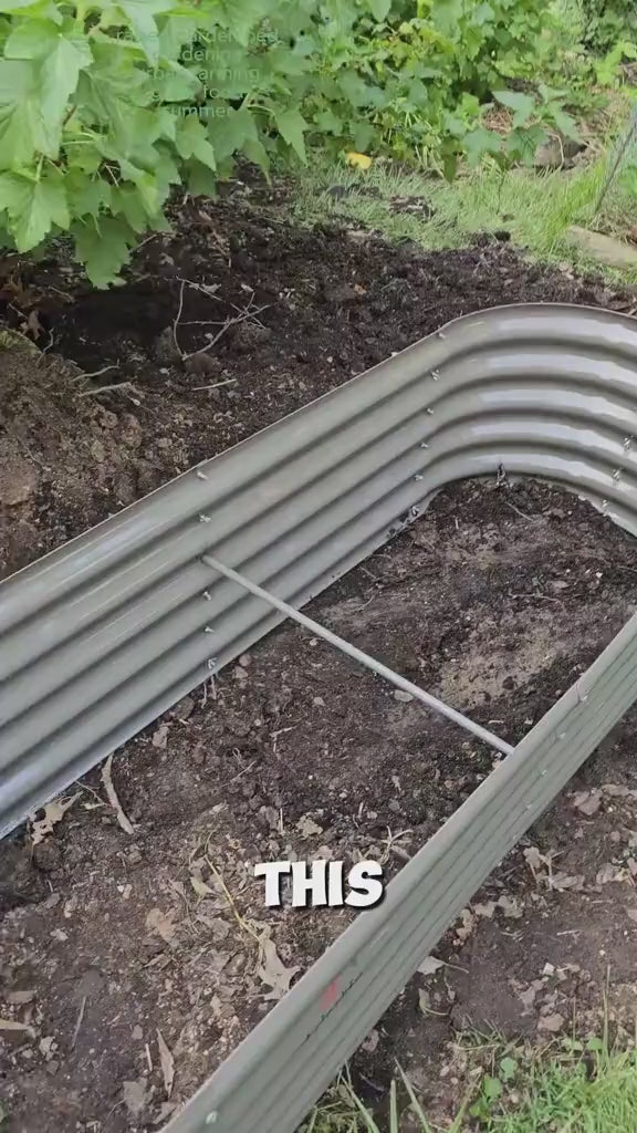 6x2x1.5ft Oval Metal Raised Modular Garden Bed (Grey)