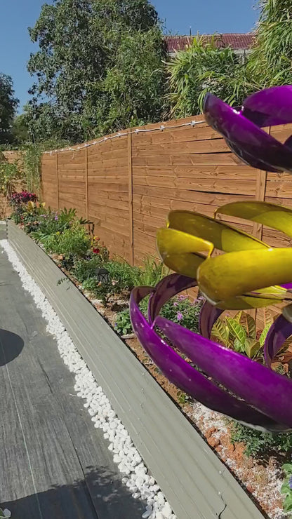 77" Metal Kinetic Wind Spinner for Outdoor Garden – Large 360° Swivel Wind Sculpture