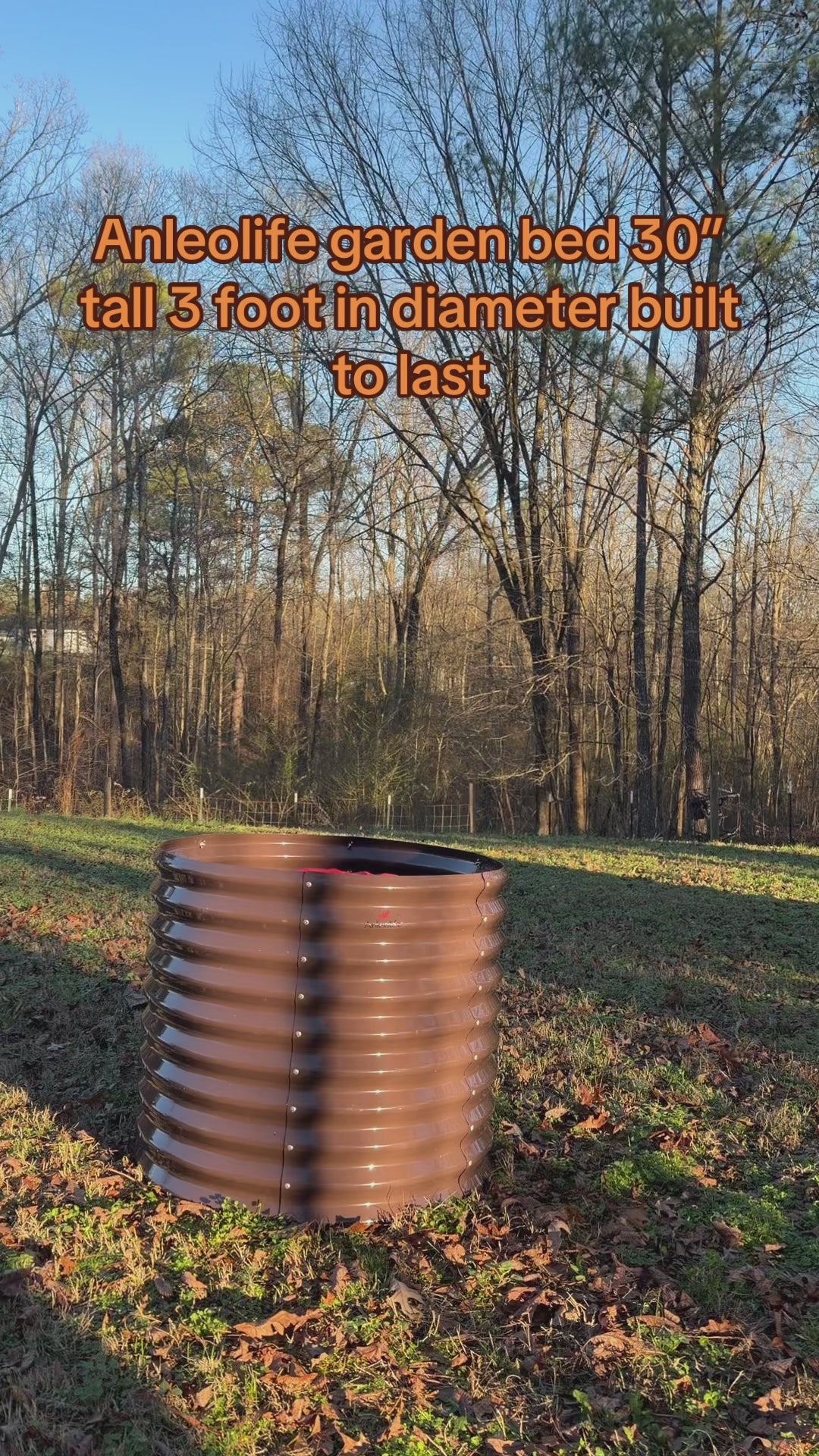 30'' Tall_3x2.5ft Round Metal Raised Garden Beds (Gray/Bronze)