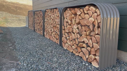 Set of 4:18"D x 59"W x 48"H, 29 cu ft, Heavy Duty Log Holder, Galvanized Steel Firewood Storage Organizer