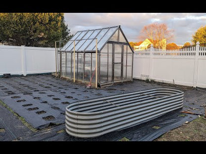 Set of 6: 12x3x1.5ft Oval Modular Metal Raised Garden Bed (White)