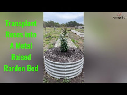 Set of 6: 2pcs(4x1.5ft) & 4 pcs (6x2x1.5ft) Metal Raised Garden Bed (Grey/White)