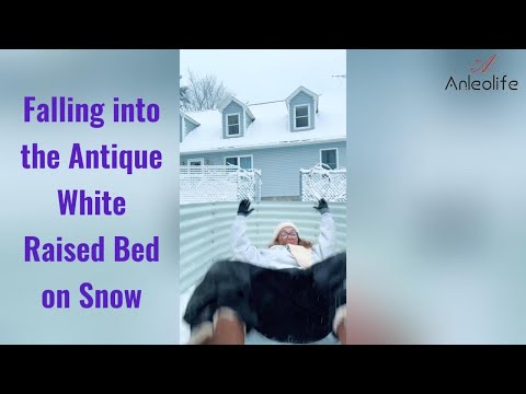 8x4x2ft Oval Modular Metal Raised Garden Bed (Classic White)