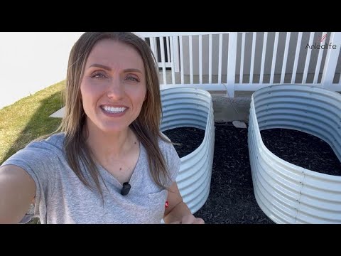 6x3x2ft Oval Metal Raised Modular Garden Bed Set (Classic White)