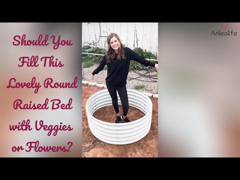 Set of 2: 48"x48"x18" Round Metal Raised Garden Beds (Quartz Gray)