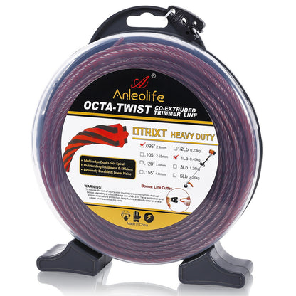 Anleolife Octa-Twisted Trimmer Line .095-Inch