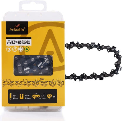 Anleolife Chainsaw Chain for 16" Bar 3/8" LP Pitch .050" Gauge