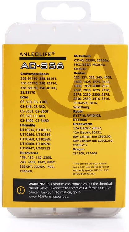 Anleolife Chainsaw Chain for 16" Bar 3/8" LP Pitch .050" Gauge