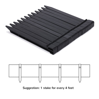 5''x 40ft  Anti-UV Black Plastic Garden Landscape Edging, 12pcs Stakes incl.