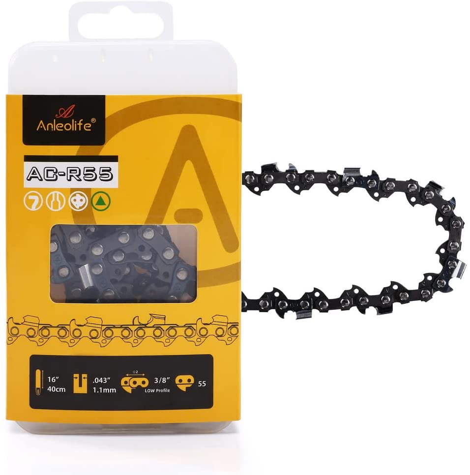 Anleolife  Semi Chisel Chainsaw Chain for 16 inch Bar, Gauge .043