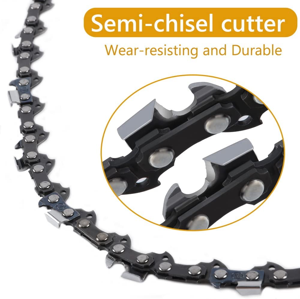 Semi Chisel Chainsaw Chain for 10 inch Bar .043" Gauge 3/8" Pitch