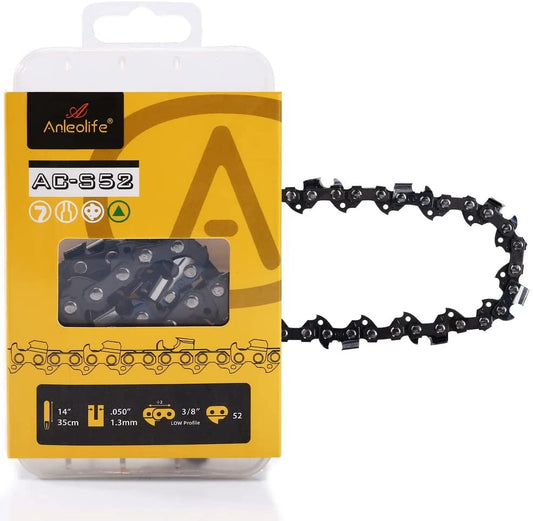 Anleolife Chainsaw Chain for 14" Bar 3/8" LP Pitch .050" Gauge