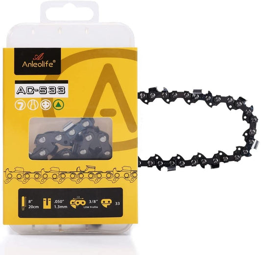 Anleolife Chainsaw Chain for 8-Inch Bar 3/8" LP Pitch-.050" Gauge