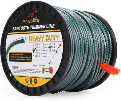 Anleolife String Serrated Trimmer Line 140" 3lb