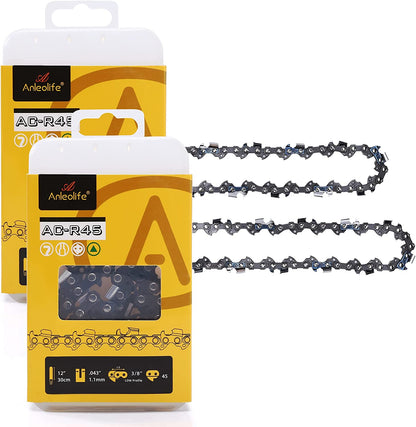 Semi Chisel Chainsaw Chain for 12 inch Bar .043" Gauge, 3/8" Pitch
