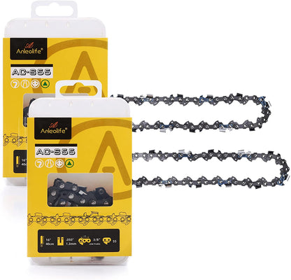 Anleolife Chainsaw Chain for 16" Bar 3/8" LP Pitch .050" Gauge