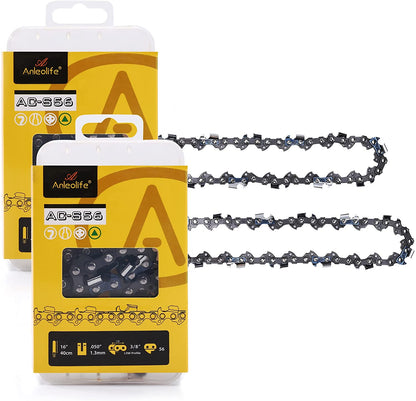 Anleolife Chainsaw Chain for 16" Bar 3/8" LP Pitch .050" Gauge