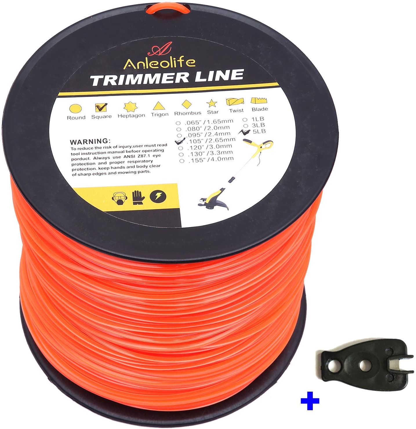 Anleolife Commercial Trimmer Line .105-Inch