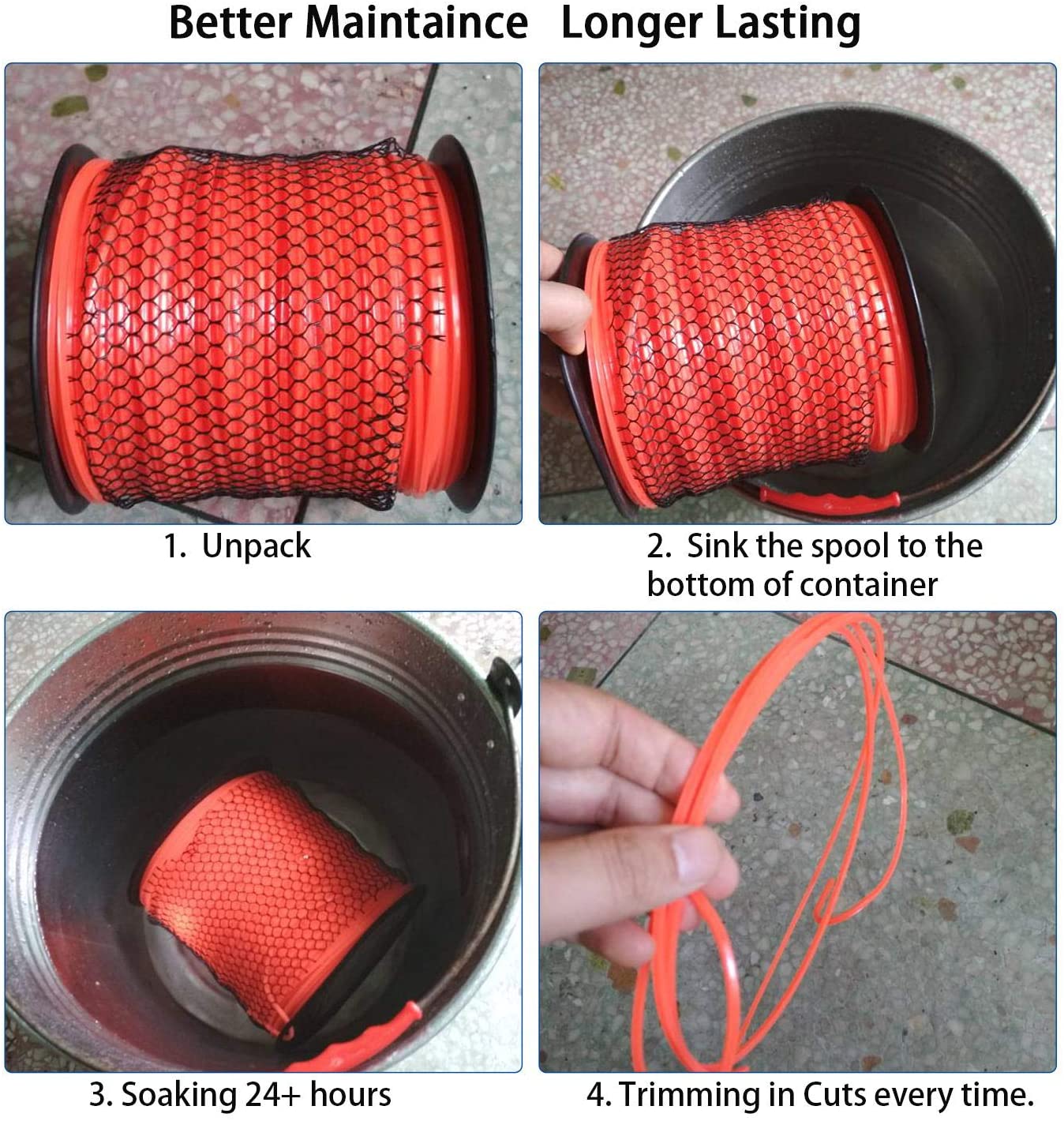 Heavy-duty Square Trimmer Line .105-Inch-by-1038ft  5lb in Spool