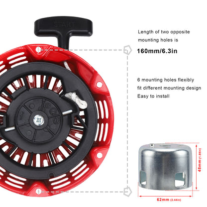 Recoil Starter with Starter Cup for Honda GX140 GX160 GX200 5.5HP 6.5HP 196cc Engines