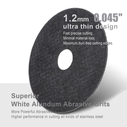 Cut Off Wheels Optimized for Cutting Stainless Steel and Other High Tensile Metals, 4-1/2" x .045" x 7/8" - 12 Pack
